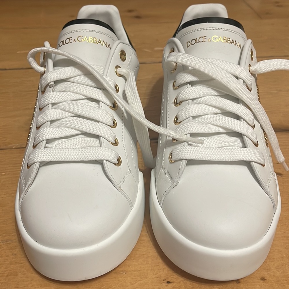 Dolce & Gabbana Calfskin nappa Portofino sneakers with lettering - Picture 8 of 15